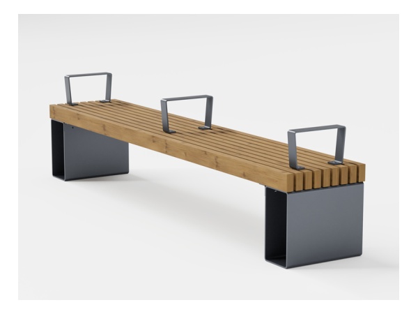 Käsikahvat Linna-penkkiin, RAL7024 penkki, käsikahva, design, linna, tuki, kauppakeskus, finture, avainlippu