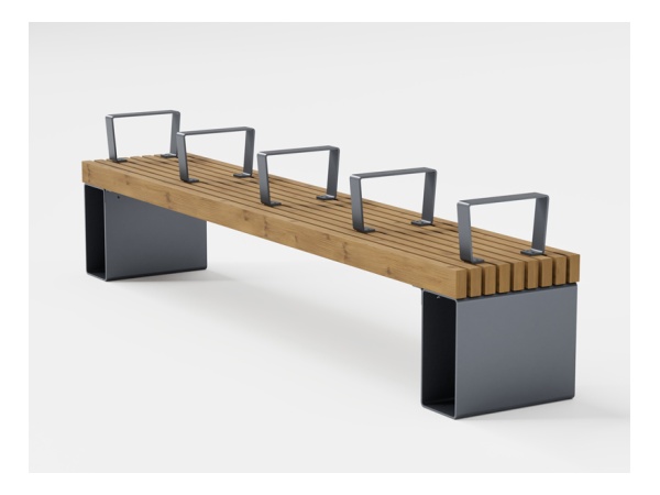 Käsikahvat Linna-penkkiin Seniori-asettelulla, RAL7024 penkki, käsikahva, design, linna, tuki, kauppakeskus, finture, avainlippu