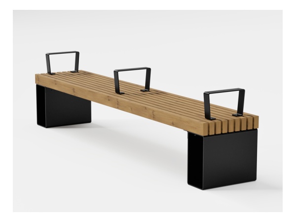 Käsikahvat Linna-penkkiin, RAL9005 penkki, käsikahva, design, linna, tuki, kauppakeskus, finture, avainlippu