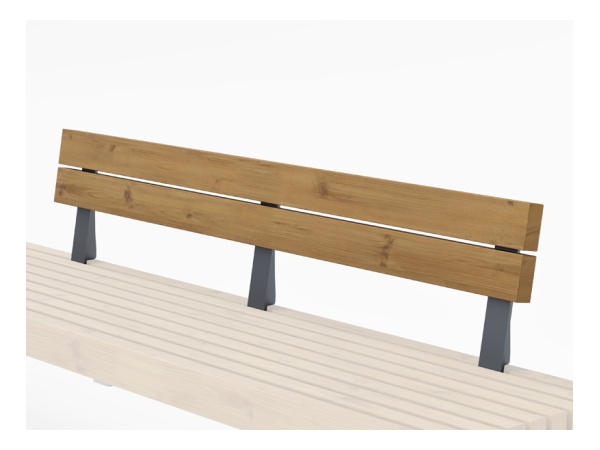 Selkänoja Linna-penkkiin, RAL7024 penkki, selkänoja, design, linna, tuki, kauppakeskus, finture, avainlippu