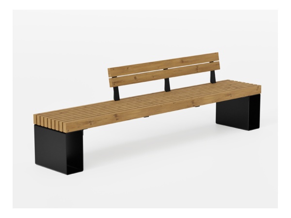 Selkänoja Linna-penkkiin, RAL9005 penkki, selkänoja, design, linna, tuki, kauppakeskus, finture, avainlippu