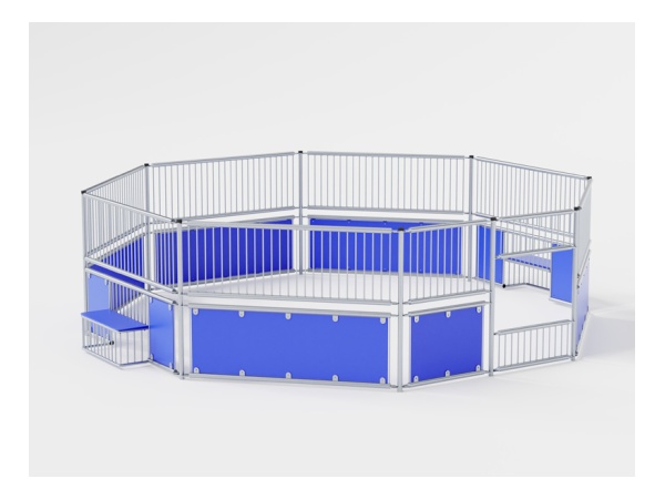 Panna-areena HDPE-muovilevyin panna-areena, peliareena, palloiluhäkki, panna, palloiluareena, jalkapallo, futsal, pannafutis