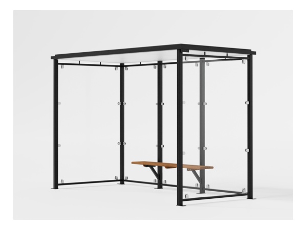 CITY pysäkkikatos, Zn+M RAL9005 pysäkkikatos, linja-autokatos, pysäkkiterminaali, sadekatos, yleiskatos, bussikatos