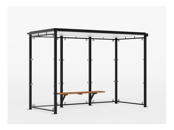 CITY pysäkkikatos, Zn+M RAL9005 pysäkkikatos, linja-autokatos, pysäkkiterminaali, sadekatos, yleiskatos, bussikatos