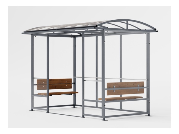 Ristiina pysäkkikatos päätypenkeillä, RAL7024 pysäkkikatos, linja-autokatos, ristiina, finture, sadekatos, sadesuoja, bussipysäkki, tupakointikatos, tupakkakatos