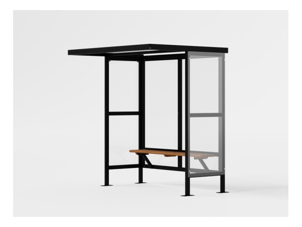 Kaupunki pysäkkikatos PC-levy -seinillä RAL9005 pysäkkikatos, kaupunki, linja-autopysäkki, katos, sadesuoja, sadekatos