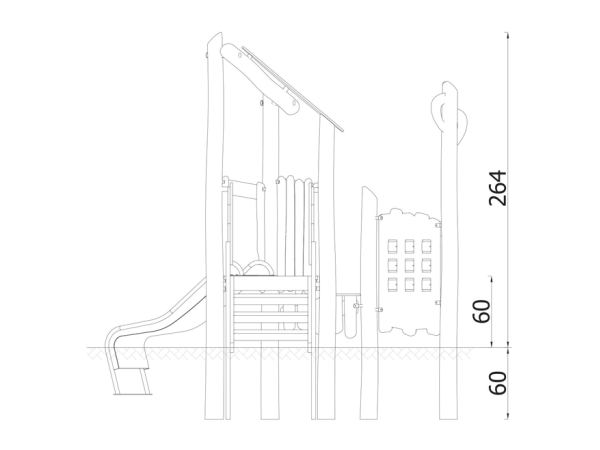 robinia, leikkikeskus, liukumäki, kiipeilyteline, kauppa, akaasia, finture, ulkoleikkiväline