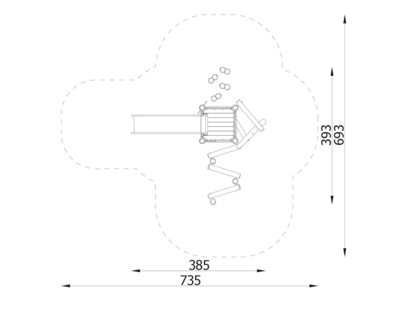 Robinio Oravan Pesä leikkikeskus robinia, leikkikeskus, liukumäki, kiipeilyteline, kauppa, akaasia, finture, ulkoleikkiväline, orava