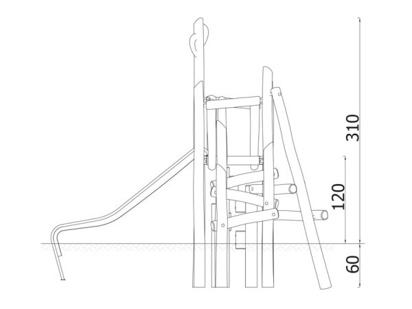 Robinio Oravan Pesä leikkikeskus robinia, leikkikeskus, liukumäki, kiipeilyteline, kauppa, akaasia, finture, ulkoleikkiväline, orava