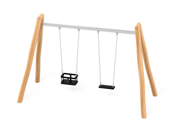 Robinia keinu 2:lle kumilauta- ja turvaistuimella robinia, lasten keinu, keinuteline, finture, ulkoleikkiväline, kiikku, akaasia