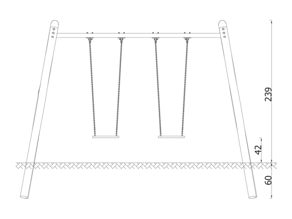 Robinia keinu 2:lle robinia, lasten keinu, keinuteline, finture, ulkoleikkiväline, kiikku, akaasia