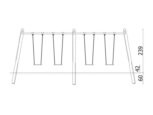 Robinia keinu 4:lle robinia, lasten keinu, keinuteline, finture, ulkoleikkiväline, kiikku, akaasia