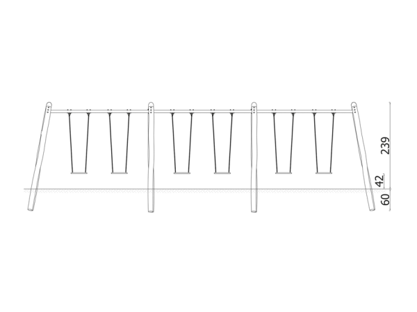 Robinia keinu 6:lle robinia, lasten keinu, keinuteline, finture, ulkoleikkiväline, kiikku, akaasia