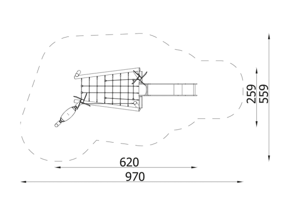 Robinia Aarresaari 1 leikkikeskus robinia, leikkikeskus, liukumäki, kiipeilyteline, aarresaari, akaasia, finture, ulkoleikkiväline, seikkailu