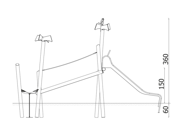 Robinia Aarresaari 1 leikkikeskus robinia, leikkikeskus, liukumäki, kiipeilyteline, aarresaari, akaasia, finture, ulkoleikkiväline, seikkailu
