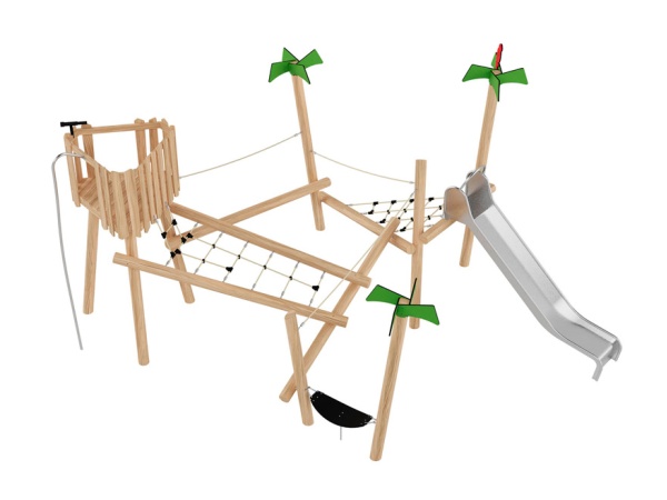 Robinia Aarresaari 2 leikkikeskus robinia, leikkikeskus, liukumäki, kiipeilyteline, aarresaari, akaasia, finture, ulkoleikkiväline, seikkailu