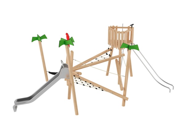 Robinia Aarresaari 2 leikkikeskus robinia, leikkikeskus, liukumäki, kiipeilyteline, aarresaari, akaasia, finture, ulkoleikkiväline, seikkailu