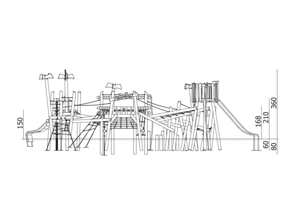 Robinia Aarresaari 3 leikkikeskus robinia, leikkikeskus, liukumäki, kiipeilyteline, aarresaari, akaasia, finture, ulkoleikkiväline, seikkailu