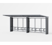 Pyynikki pyöräkatos kovapinnoite PC- takaseinällä pyöräkatos, pyöräteline, katos, pyynikki, suoja, finture, modulaarinen