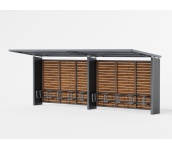 Pyynikki pyöräkatos, 5,8m, puuverhoilulla pyöräkatos, pyöräteline, katos, pyynikki, suoja, finture, modulaarinen