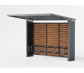 Pyynikki pyöräkatos puuverhoilulla pyöräkatos, pyöräteline, katos, pyynikki, suoja, finture, modulaarinen