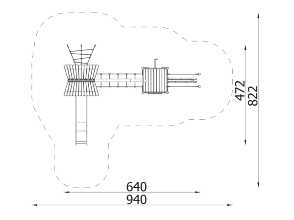robinia, leikkikeskus, liukumäki, kiipeilyteline, kauppa, akaasia, finture, ulkoleikkiväline, seikkailu