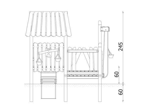 robinia, leikkikeskus, liukumäki, kiipeilyteline, kauppa, akaasia, finture, ulkoleikkiväline, seikkailu