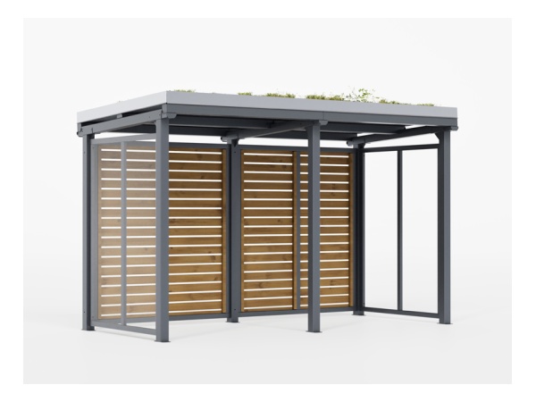 aurora, viherkatto, katos, maksaruoho, niitty, heinä, pyöräteline, modulaarinen, jatkettava, finture, liityntä, pyöräkatos, pysäkkikatos