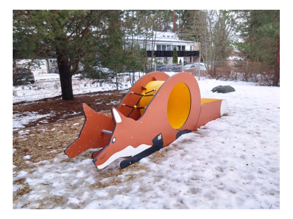 kaisla, kettu, kiipeilyteline, tunneli, villiluonto, ryömintä, leikkipuisto, tiptiptap, finture