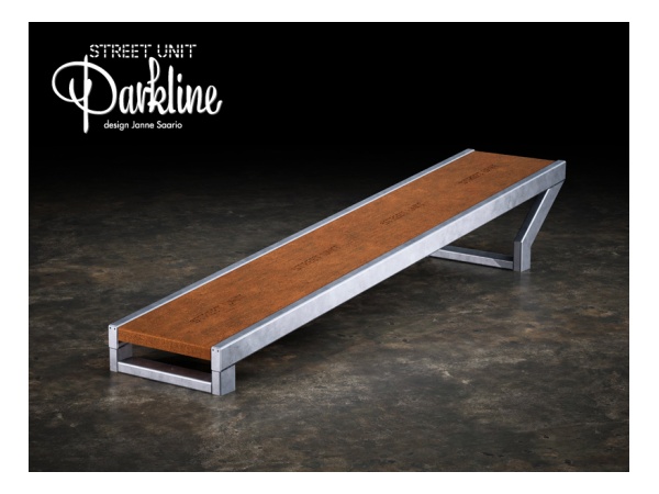 street unit, parkline, sidewalk, skatepark, skeitti, tsink narrow, janne saario, design, corten, cor-ten