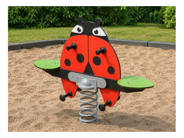 ladybug, leppäkerttu, jousikeinu, hyöteinen, leikkiväline, kiikku, luonto, finture, tiptiptap