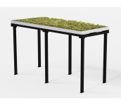 Aurora Green 2m+2m viherkatolla, RAL 9005 aurora, viherkatto, katos, maksaruoho, niitty, heinä, pyöräteline, modulaarinen, finture